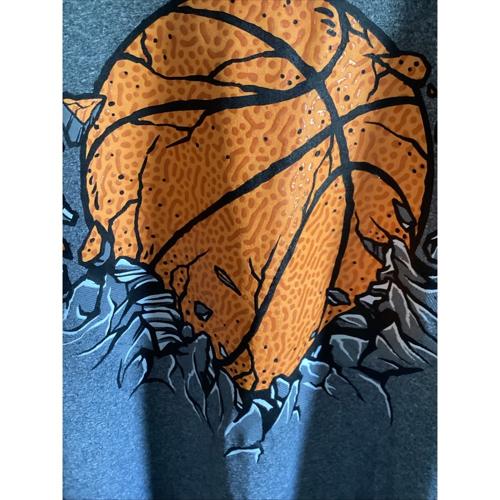 Tek Gear Boys Long Sleeve Basketball Breakthrough Graphic T-Shirt Gray Size‎ L